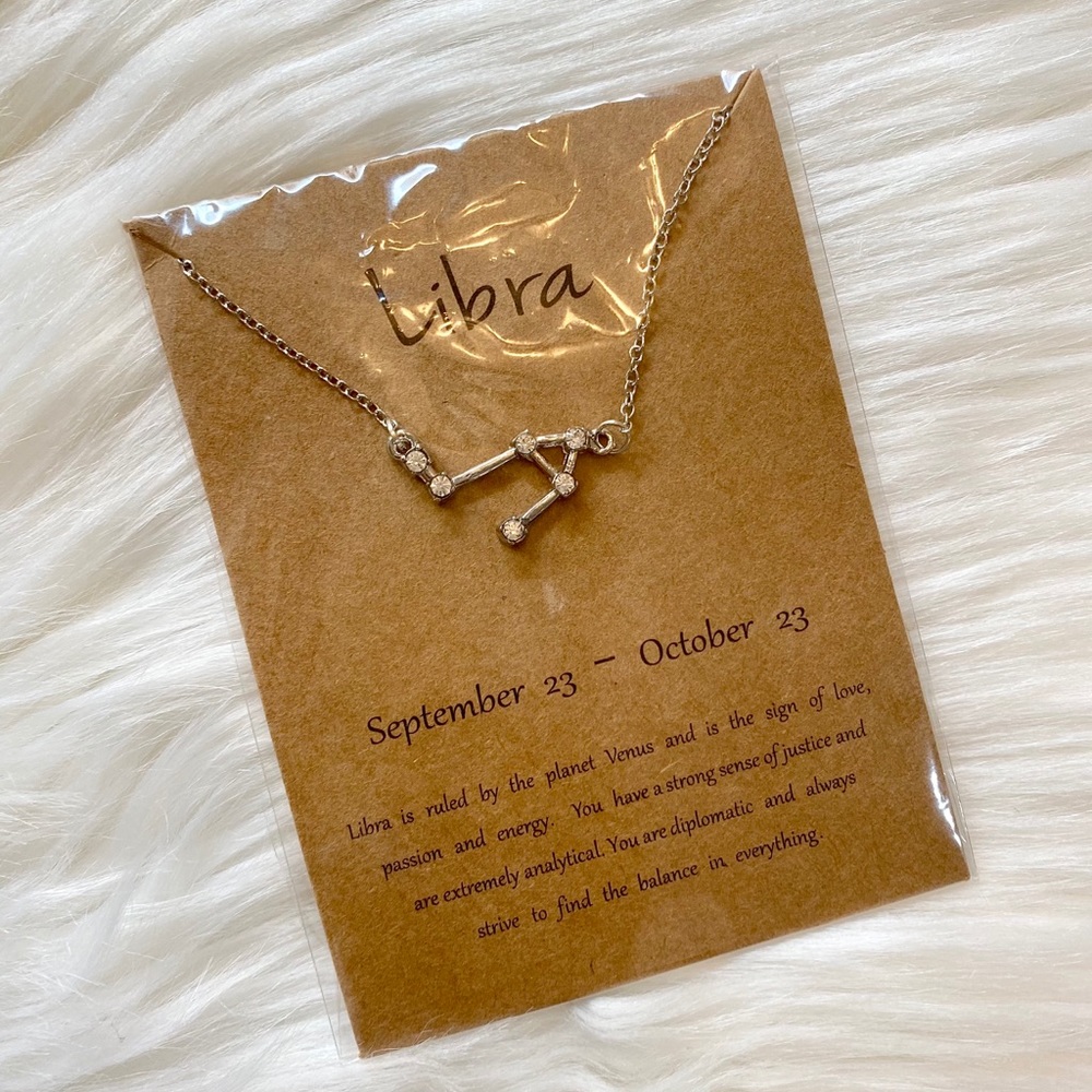 🎉🥳Host Pic🤗🎉 Libra Silver Constellation Necklace